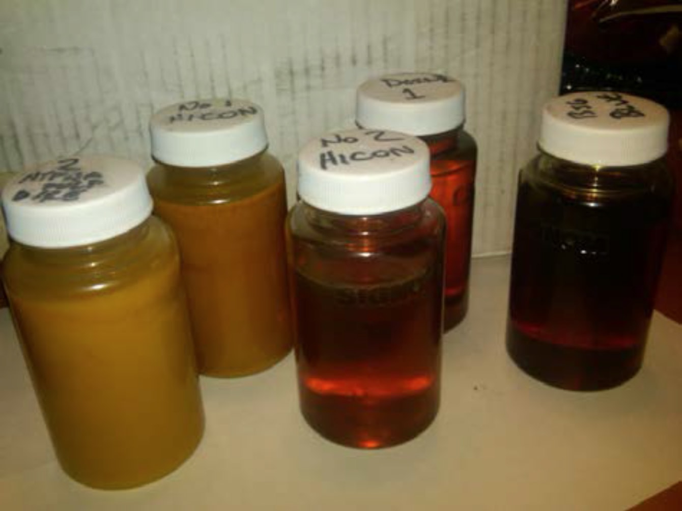 Industrial lubricant oil samples