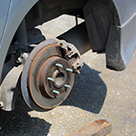 car wheel bearings exposed
